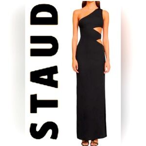 - STAUD Letta One-Shoulder cut out maxi dress